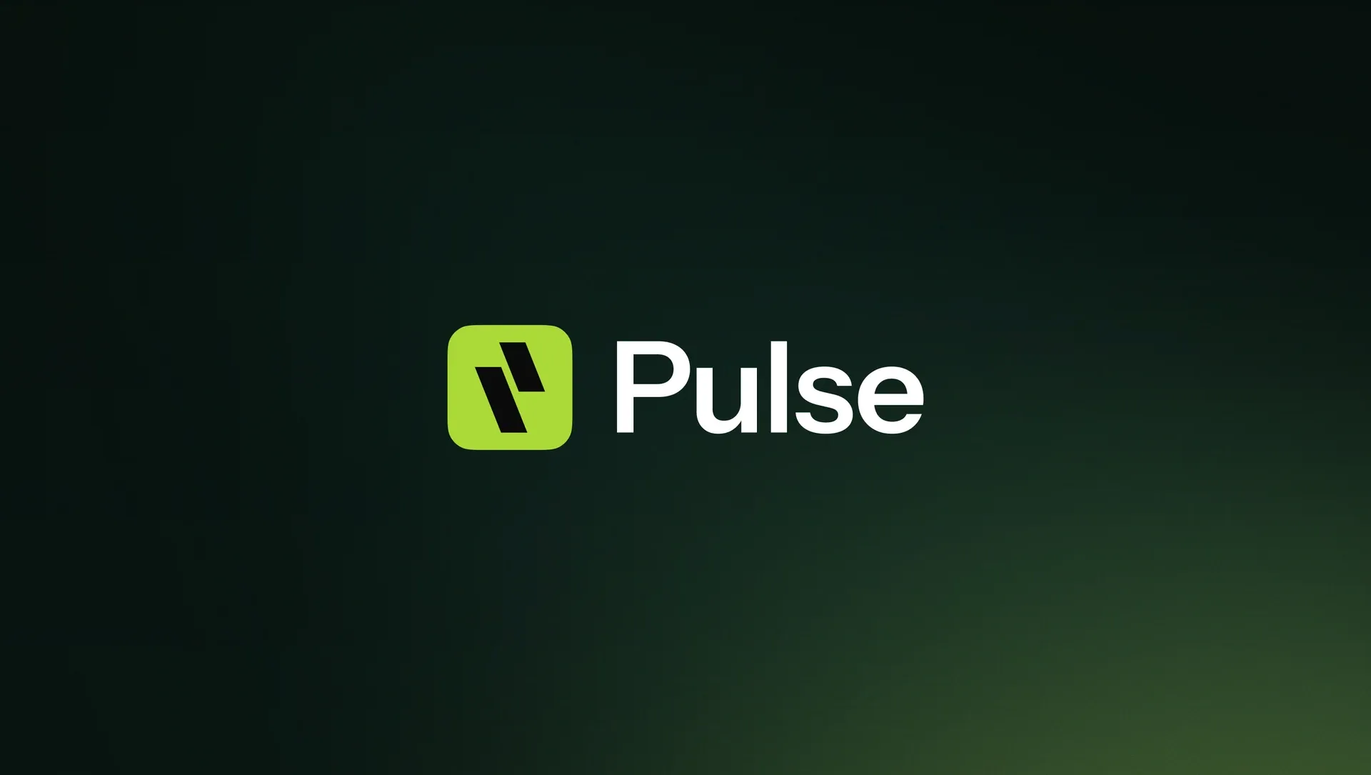 Pulse — Pulse identity on a dark green gradient