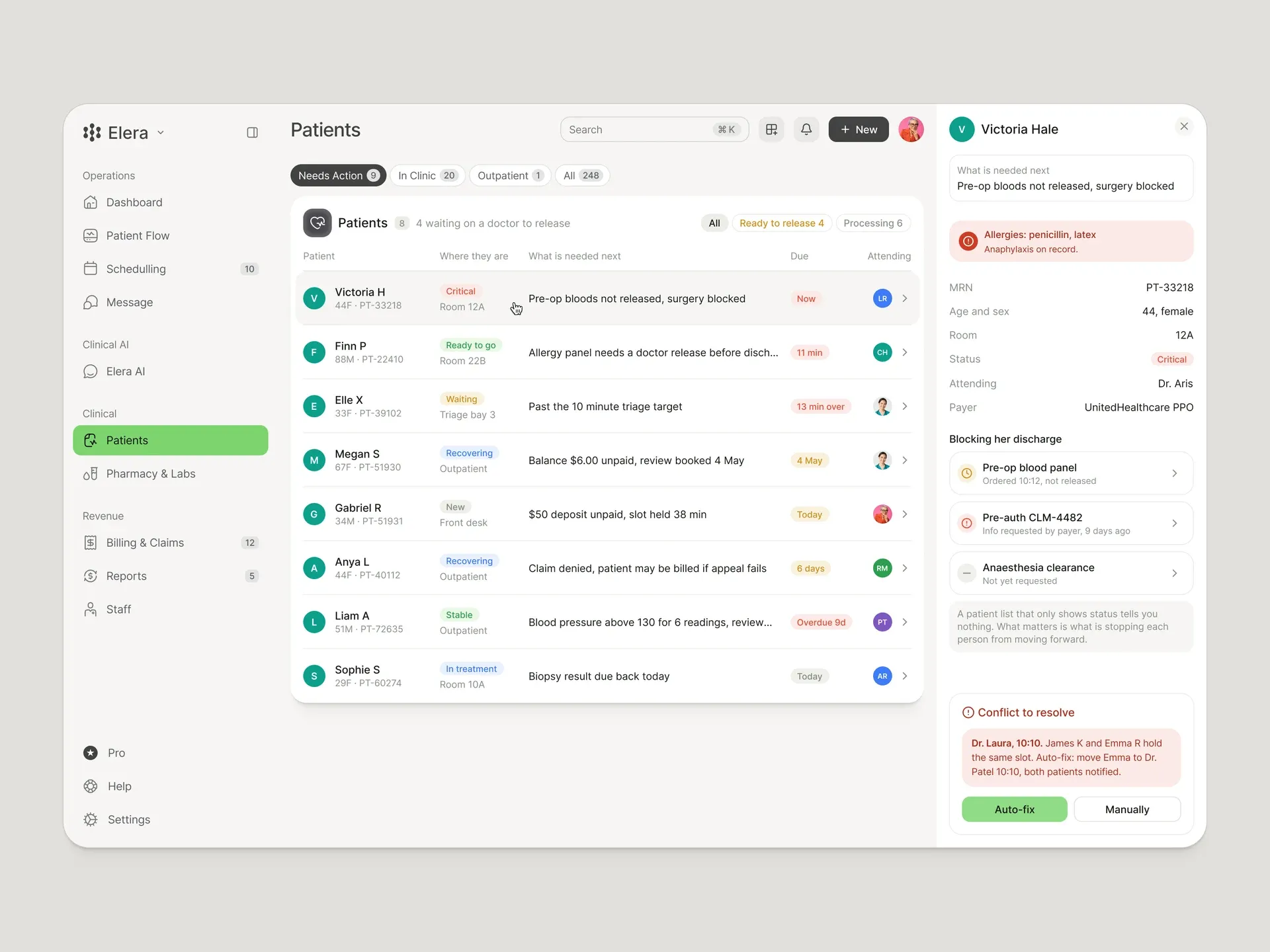 Elera — Patient records and care actions