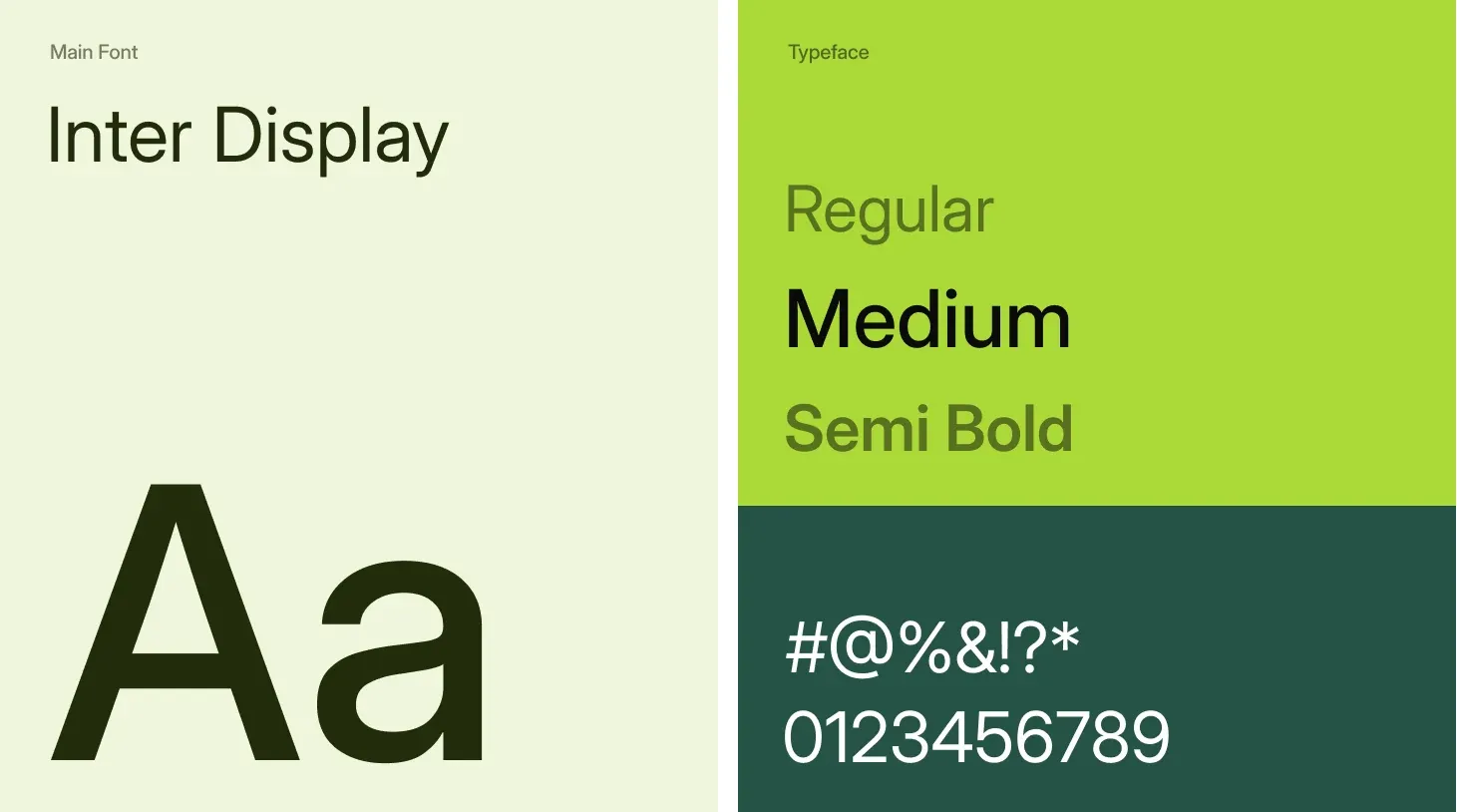 Pulse — Inter Display typeface with regular, medium, and semibold weights