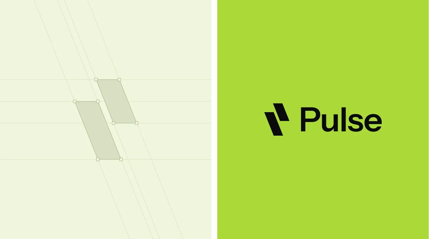 Pulse — Pulse geometric logo construction and wordmark