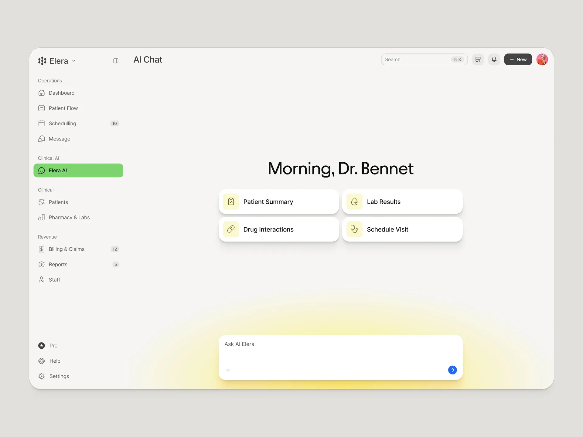 Elera — Clinical AI chat